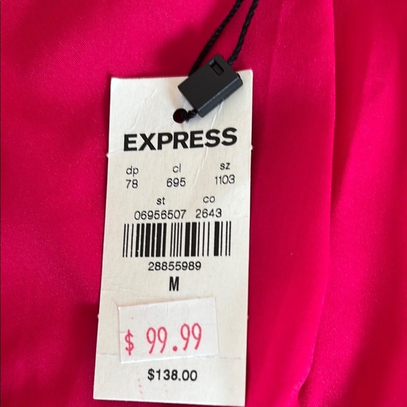 NWT $138 Express Hot Pink Blazer Business Casual Tweed Texture Jacket - Picture 4 of 10